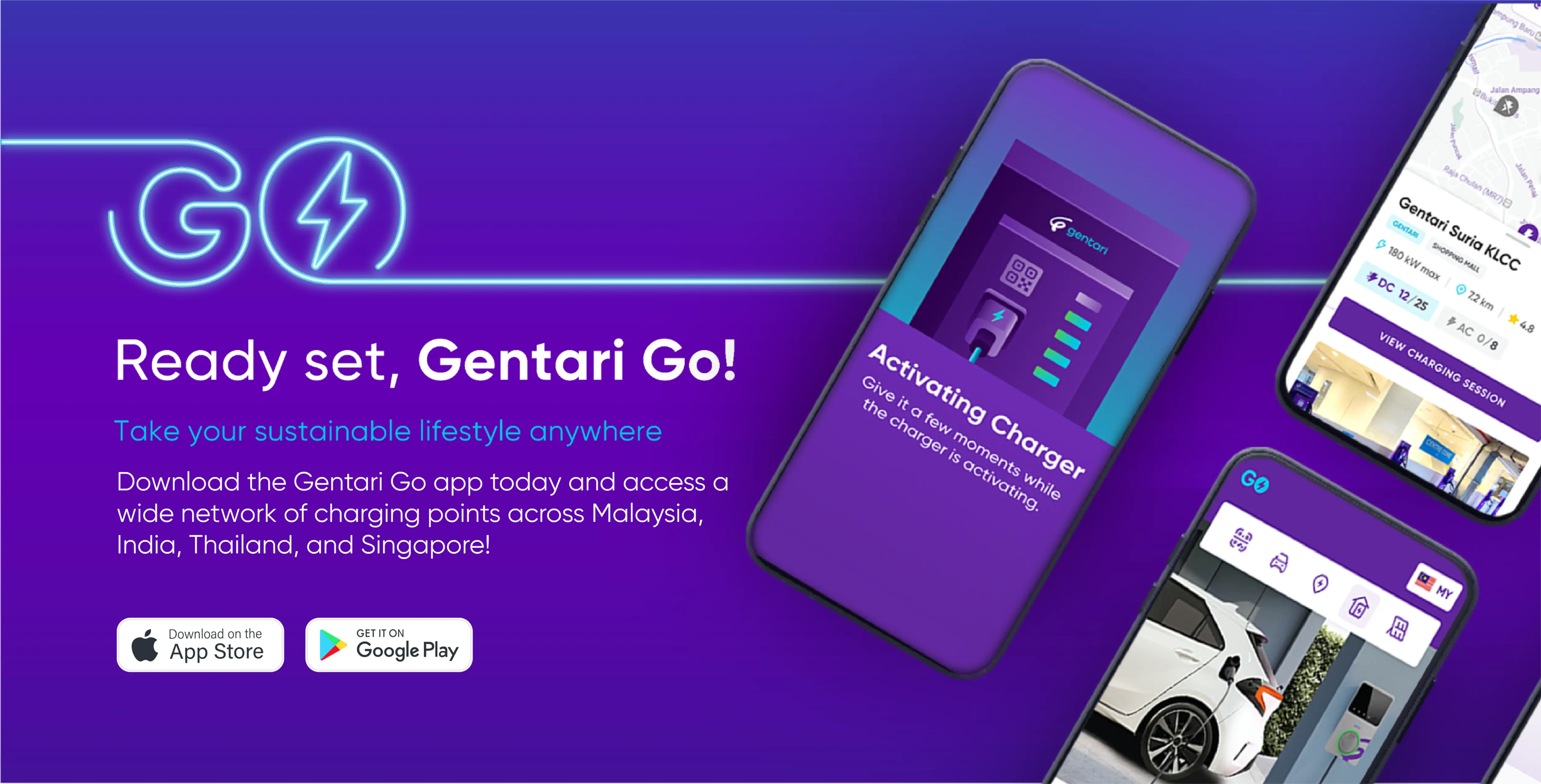 Gentari Go is an EV charging and clean energy lifestyle app available for download on Google Play Store and Apple App Store